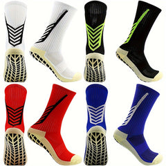 2 Pairs Grip Pads Non Slip Football Socks Outdoor Sports Soccer Rugby Basketball
