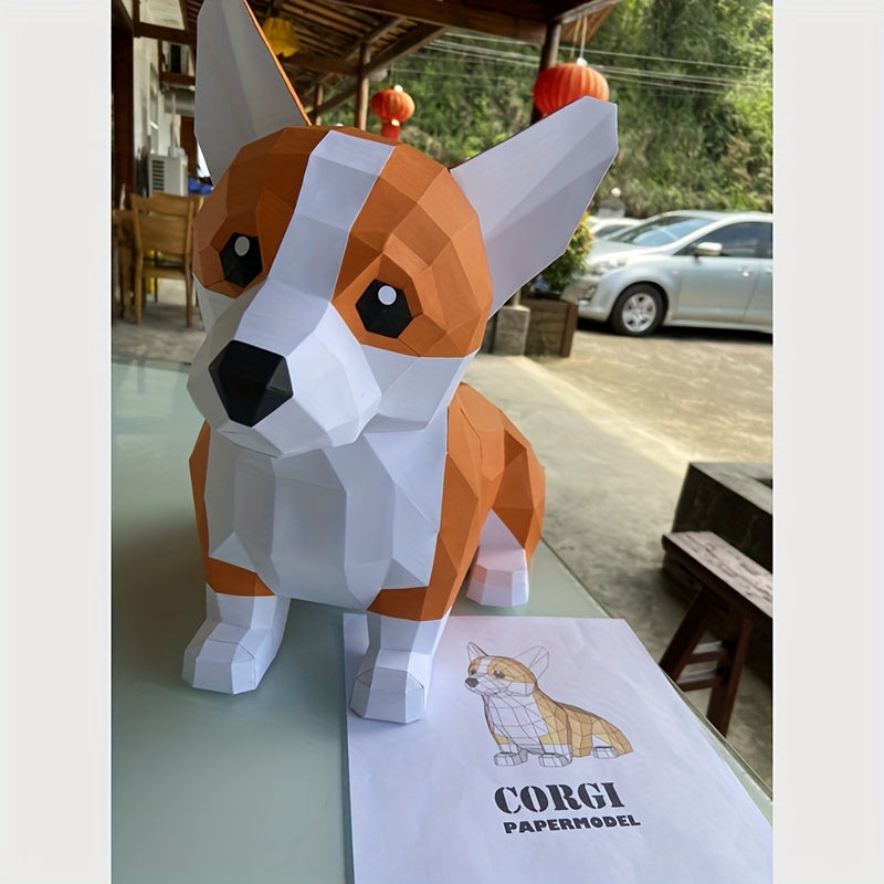 Corgi Dog Decor Papercraft DIY 3D Art