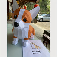 Corgi Dog Decor Papercraft DIY 3D Art