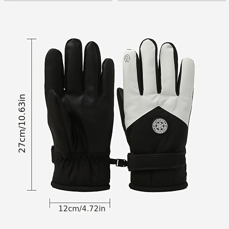 Winter Velvet Thickened Warm Gloves Windproof Waterproof Non slip Gloves