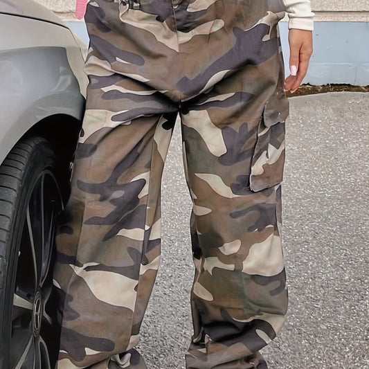 Camo Print Baggy Cargo Pants Y2K Long Length Pants