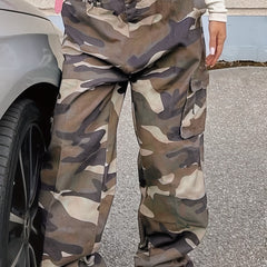 Camo Print Baggy Cargo Pants Y2K Long Length Pants