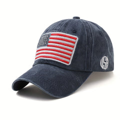Vintage Flag Embroidered Cotton Baseball Cap
