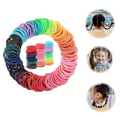 100pcs Colorful Elastic Hair Bands for Kids, Small Hair Rings