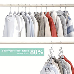 Metal Space Saving Hangers 12 Slots Stainless Steel Closet Organizer