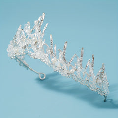 Silvery Crystal Headband Faux Pearl Hair Band Tiara Wedding Accessories