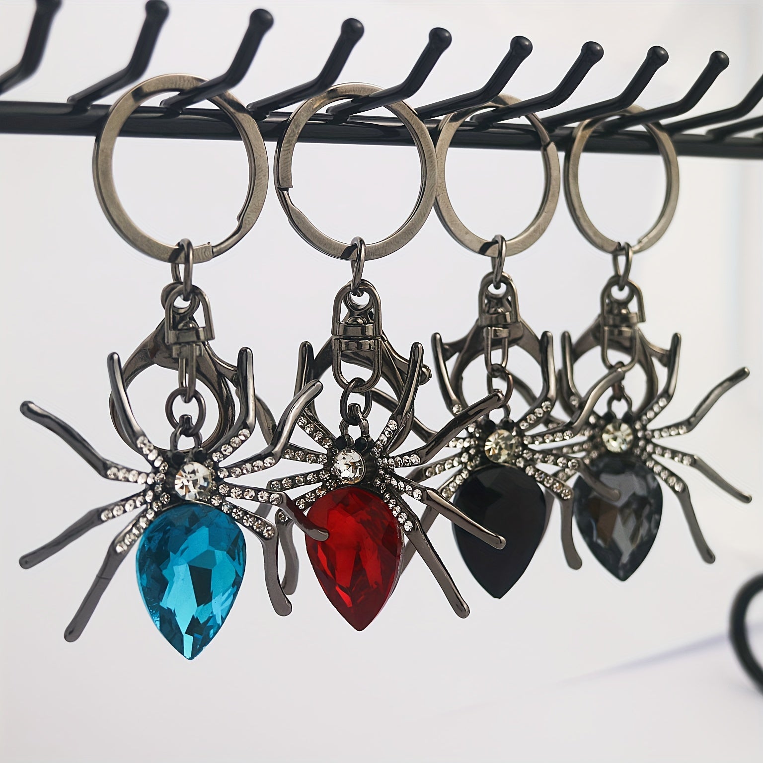 Crystal Spider Animal Keychain for Bag Backpack Wallet Car Keys
