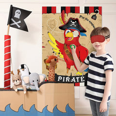 Pirate Parrot Poster Sticker Game for Birthday Party