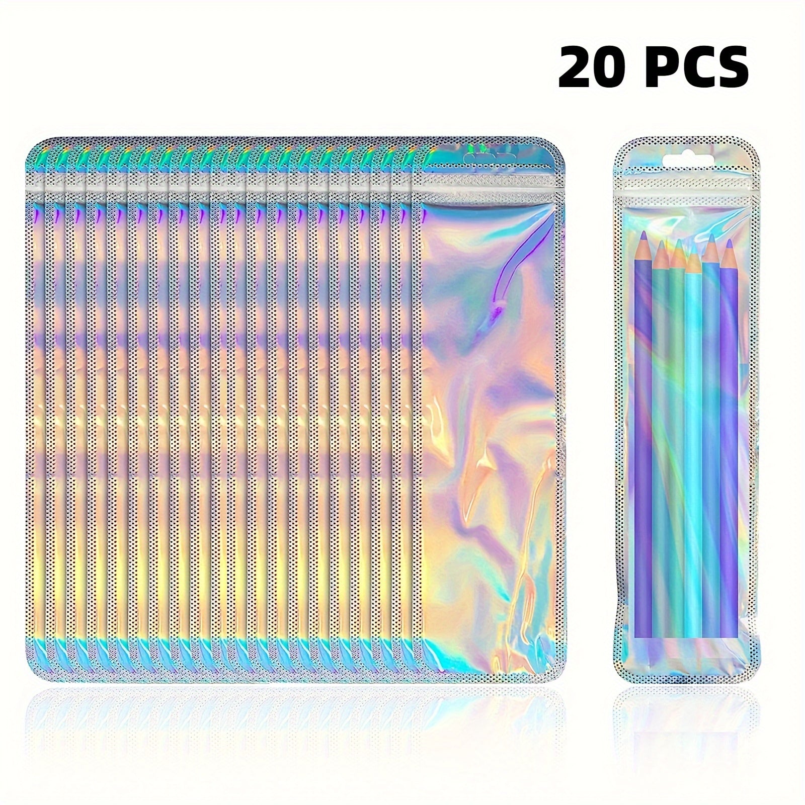 Colorful Laser Packaging Bags for Pens Makeup Brushes Jewelry Lip Gloss Candy