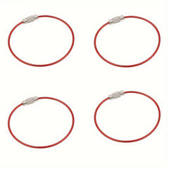 4pcs Stainless Steel Keychain Cable Key Ring Luggage Tag Holder Lock Buckle