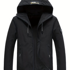 Men's Casual Zip Up Solid Jacket For Spring Fall