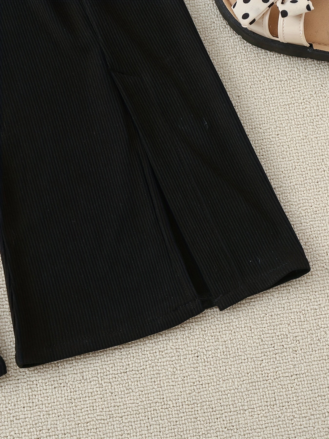 Girls Solid Loose Wide Leg Flare Pants