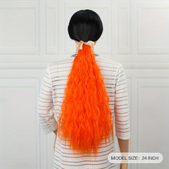 Long Kinky Curly Ponytail Extensions 96 Cm with Hair Ties