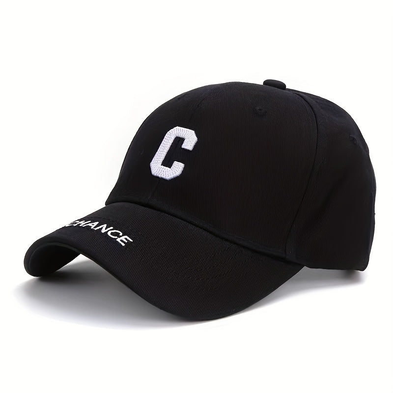 Stylish C Embroidery Baseball Cap Unisex Solid Dad Hats Outdoor
