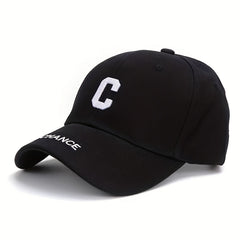 Stylish C Embroidery Baseball Cap Unisex Solid Dad Hats Outdoor