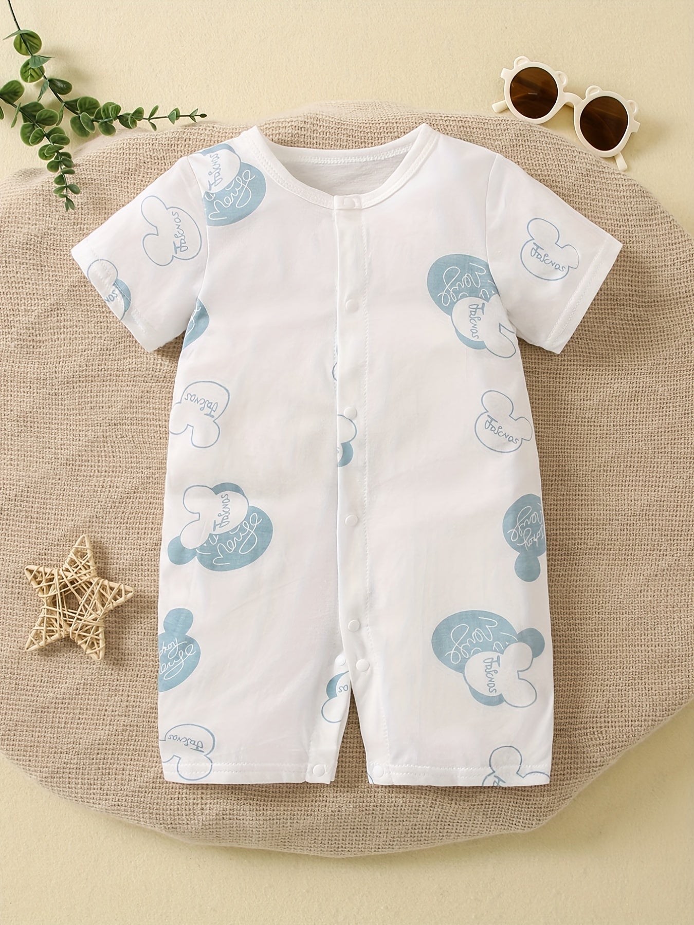 Baby Boys Animal Graffiti Cotton Romper Newborn Infant Summer Clothes