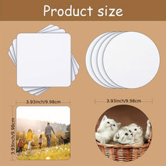 24PCS Sublimation Blank Coaster Rubber Silicone Car Cup Mat