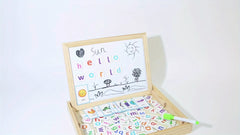 Wooden 26pcs Alphabet Building Toy Set with Animal and Fruit Cards