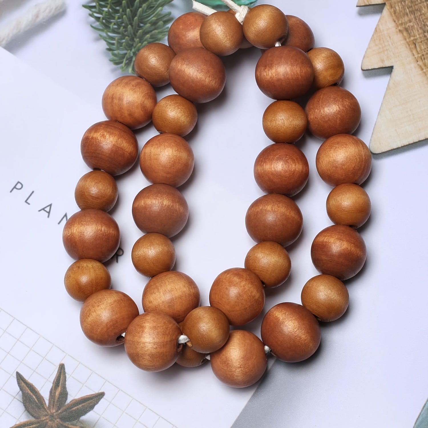 Natural Wooden Beads Rustic Wood Beads DIY Crafts Jewelry Making Supplies