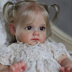 24 Inch Lifelike Soft Vinyl Reborn Doll Adorable Princess with Hand Rooted Hair