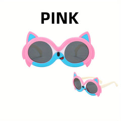 Kids Cartoon Fox Sunglasses UV Protection Round Polarized Lenses
