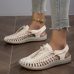 Women's Casual Solid Sandals Summer Breathable Closed Toe Hole Slippers