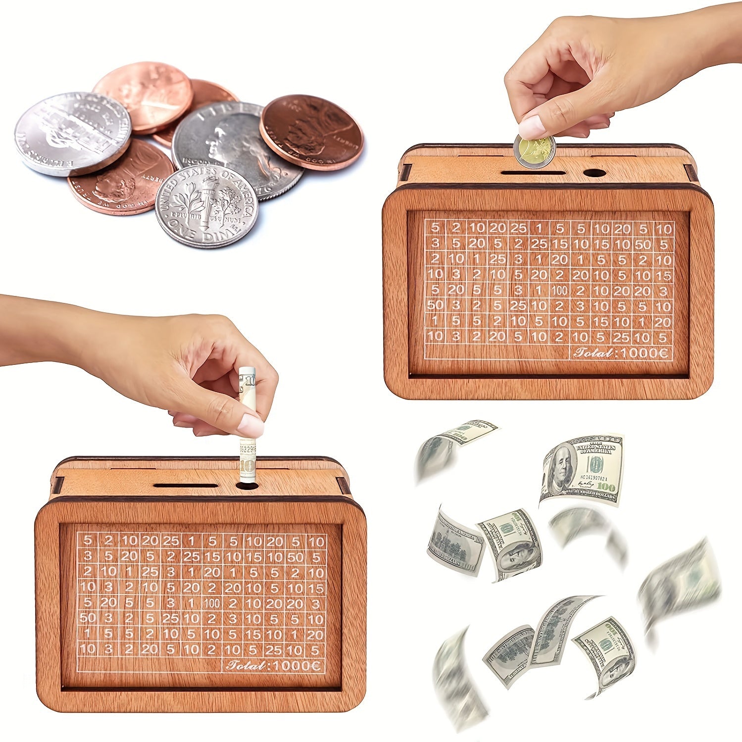 Home counter piggy bank Wooden crafts