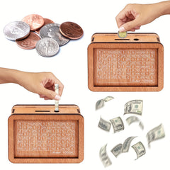Home counter piggy bank Wooden crafts