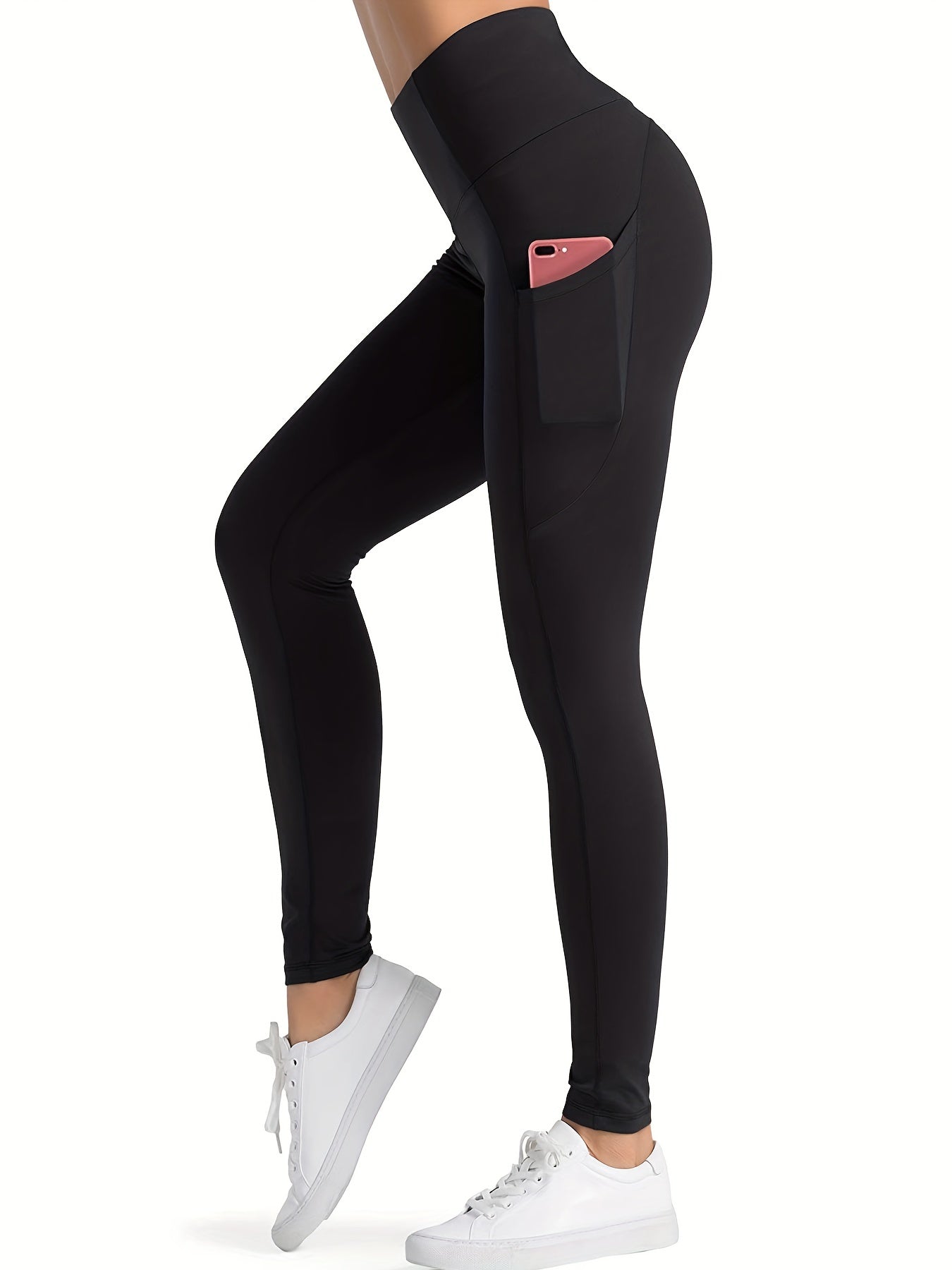 High Waist Leggings With Dual Pockets - Spring & Fall Style