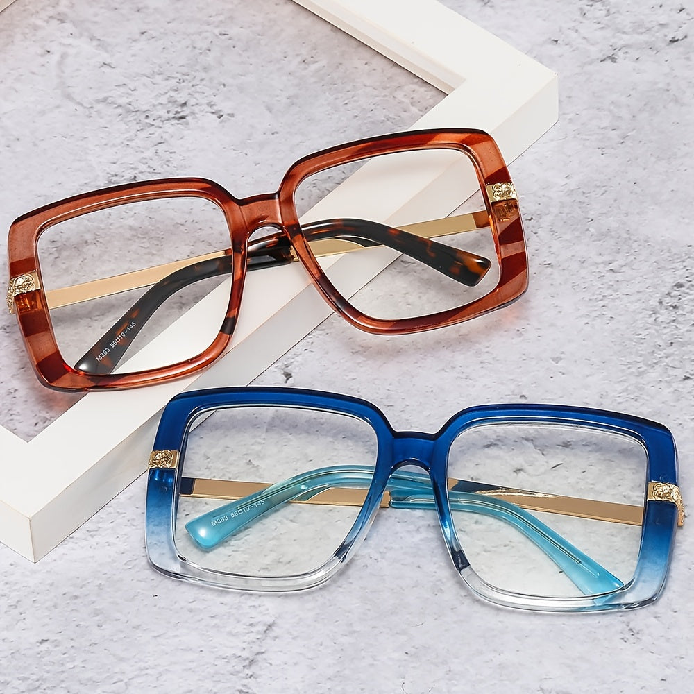 Thick Square Frame Glasses For Women Spectacles Lens Colorful Glasses
