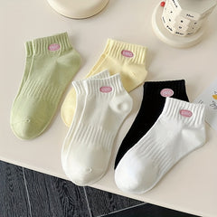Girls Kids Numbers Print Striped Socks Breathable Comfy Children's Socks