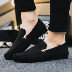Men's Slip On Canvas Loafer Shoes Casual Anti skid Flat Shoes