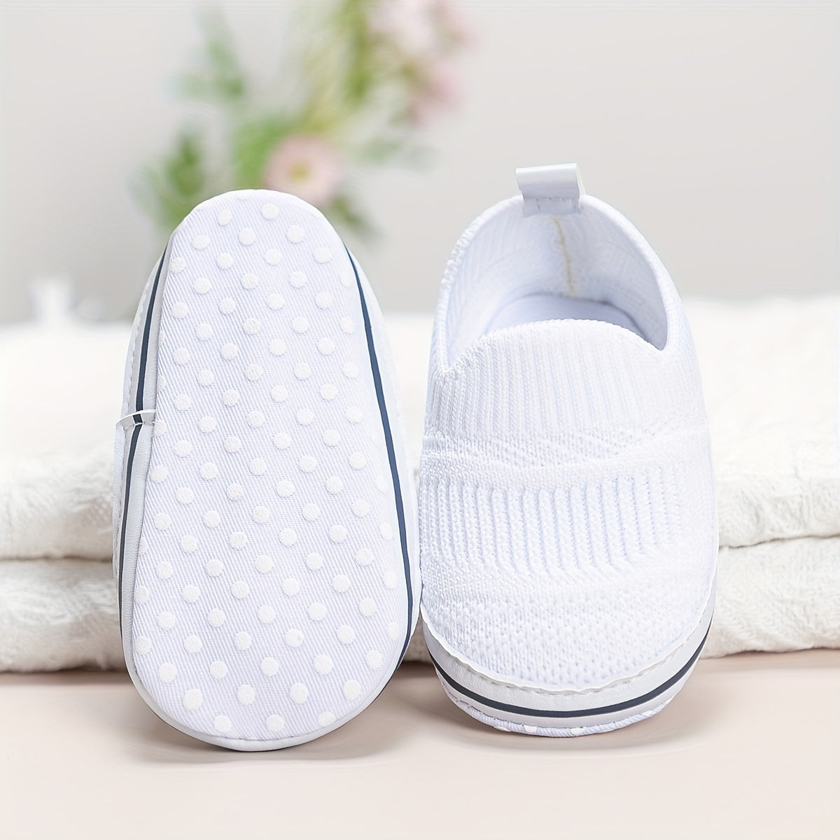 Breathable Slip On Woven Shoes For Baby Girls Lightweight Non slip Shoes