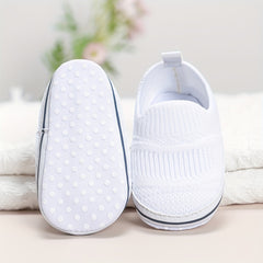 Breathable Slip On Woven Shoes For Baby Girls Lightweight Non slip Shoes