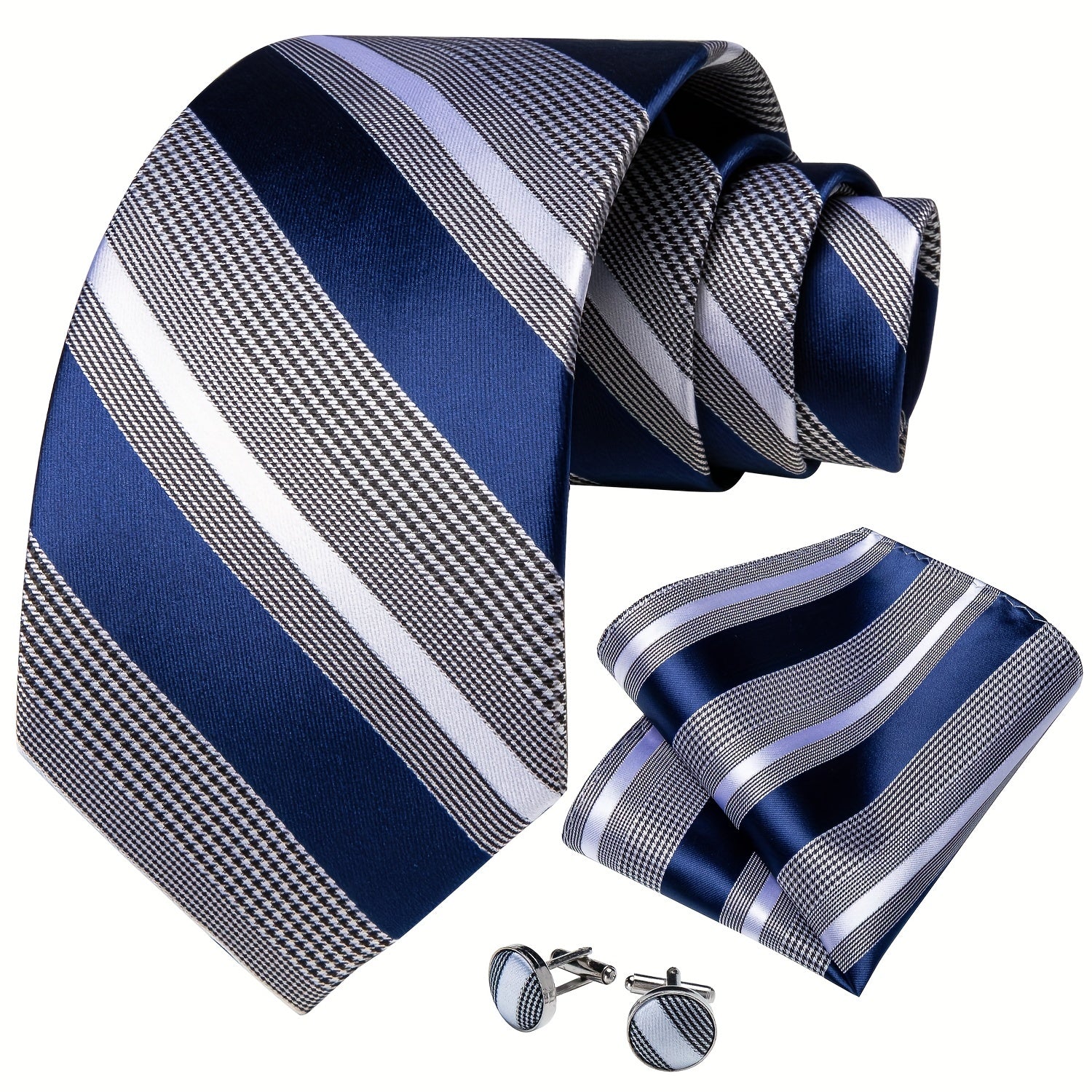 DiBanGu Formal Striped Necktie Set Gift For Men Wedding Tie Business