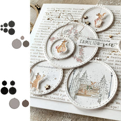 Circle Stitched Embroidery Frame Metal Cutting Dies for Joy Scrapbooking Car