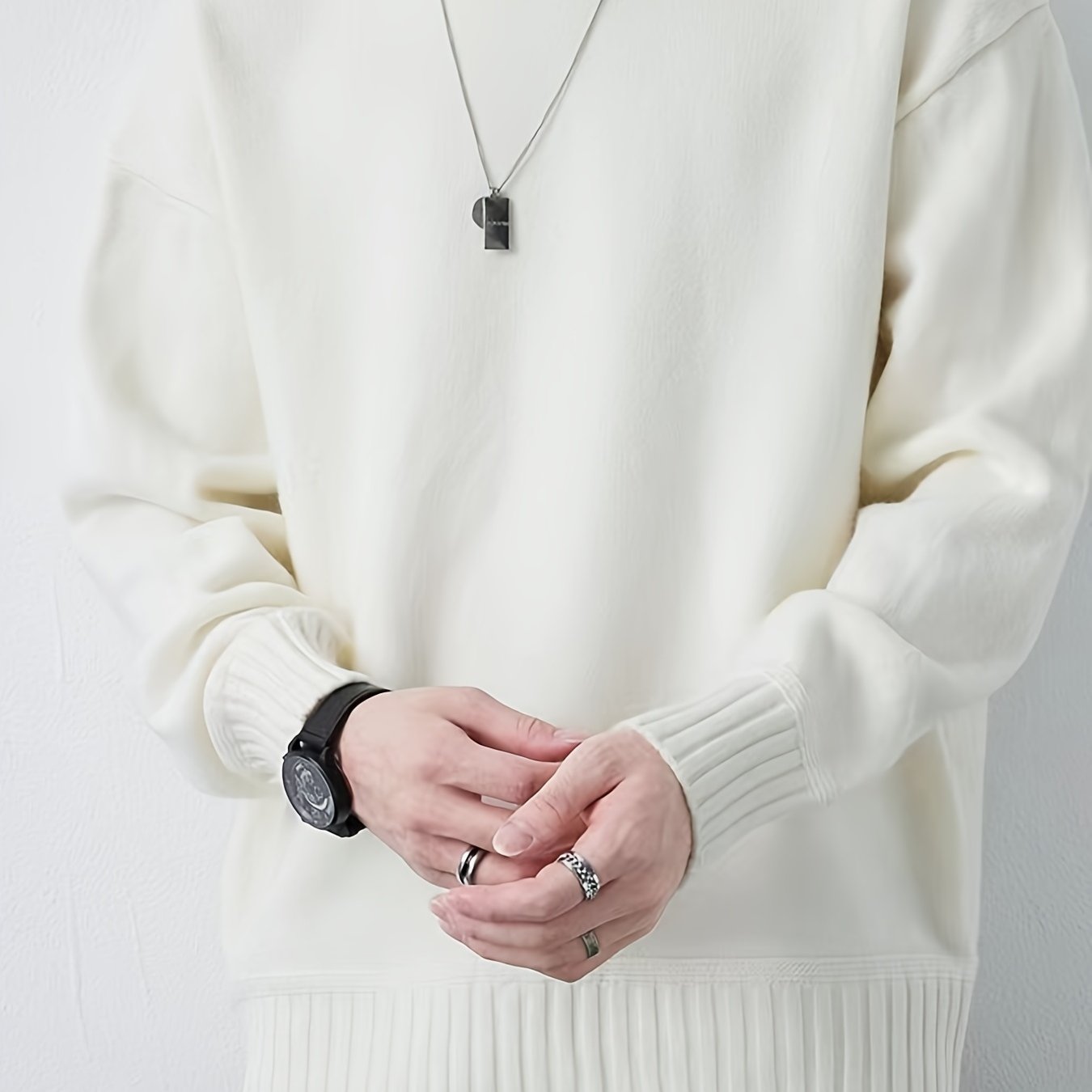 Knitted Sweater Men's Casual Warm Crew Neck Pullover For Fall Winter