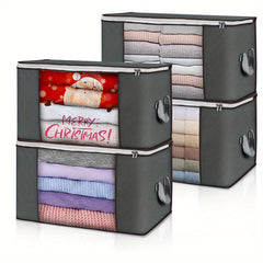 Durable 90L Large Storage Bags with Handles Foldable Closet Organizer