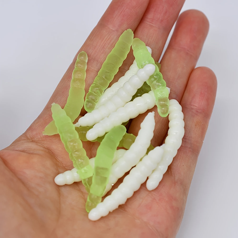 40pcs Mixed Green Earth Worm Soft Lure Fishing Bait