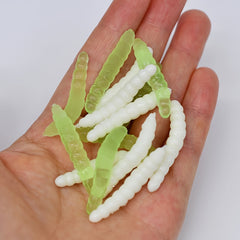 40pcs Mixed Green Earth Worm Soft Lure Fishing Bait