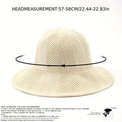 Wide Brim Bucket Hat Casual Crochet Breathable Sunscreen Fisherman Cap