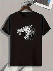 Fierce Wolf Comics Print Men's Comfy T-shirt for Outdoor Summer