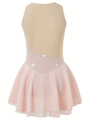 Girls Sleeveless Dance Skating Dress