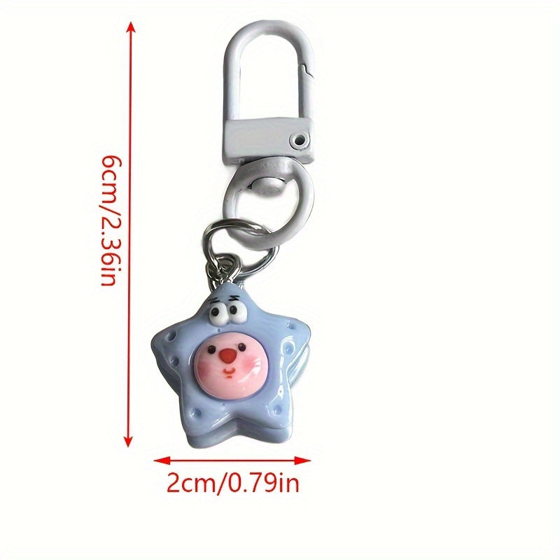 Cartoon Starfish Fish Strawberry Rabbit Keyring Charms Pendant