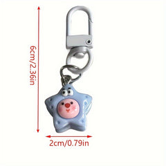 Cartoon Starfish Fish Strawberry Rabbit Keyring Charms Pendant