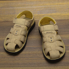 Men's Casual Solid Closed Toe Strap Sandals Outdoor Rubber Sole