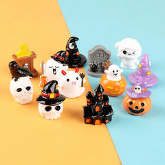 5pcs 3D Halloween Ghost Skull Pumpkin Resin Patch for DIY Craft Making