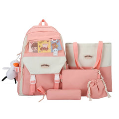 5pcs Bookbag Pocket Backpack Shoulder Bag for School