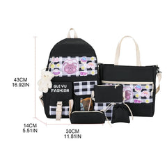 5PC School Backpack Set with Shoulder Bag Pencil CASE Drawstring Bags