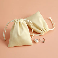 5pcs Flannel Velvet Jewelry Drawstring Bag Pouch for Christmas Wedding Favors